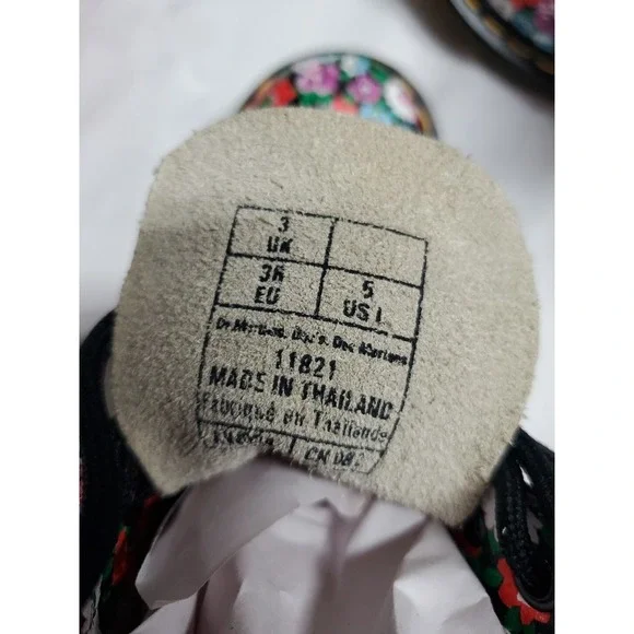 Dr. Martens 1460 Pascal Floral Mash Up Combat Boots Women Sz 5 Leather Lace Up - Picture 9 of 12